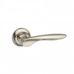 Mediterranean Malta Door Handles on Radius Rose MC25SN Satin Nickel 25.14