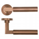 Door Handles Rosso Tecnica Garda Lever on Round Rose RT050PVDBZ Satin Bronze 37.65