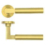 Door Handles Rosso Tecnica Garda Lever on Round Rose RT050PVDSB Satin Brass 37.65