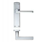 Zoo Door Handles Leon Lever Latch on Backplate Satin Chrome 14.12