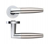 Stanza Door Handles Atlanta Lever on Screw on Rose Dual Finish Polished Chrome & Satin Nickel 23.06