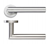 Zoo ZCS2010SS 19mm Mitred Lever on Rose Door Handles G201 Satin Stainless Steel 13.13