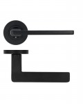 Door Handles Stanza Leon Lever on Round Rose Matt Black ZPA010-MB 10.11