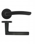 Door Handles Stanza Santiago Lever on Round Rose Matt Black ZPA020-MB 10.52