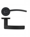 Door Handles Stanza Toledo Lever on Round Rose Matt Black ZPA030-MB 10.11