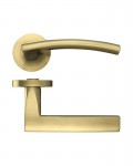 Door Handles Stanza Amalfi Lever on Round Rose Favo Satin Brass ZPZ080-FSB 20.68