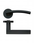 Door Handles Stanza Amalfi Lever on Round Rose Oscuro Matt Black ZPZ080-OMB 13.77