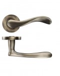 Door Handles Stanza Asti Lever on Round Rose Florentine Bronze ZPZ230FB 22.04