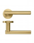 Door Handles Stanza Lucca Lever on Round Rose Favo Satin Brass ZPZ090-FSB 22.58