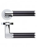 Door Handles Stanza Milan Lever on Round Rose Dual Finish Polished Chrome & Black ZPZ030CPMB 17.01