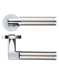 Door Handles Stanza Milan Lever on Round Rose Dual Finish Chrome & SSS ZPZ030CPSS 17.01