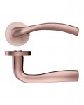 Door Handles Stanza Siena Lever on Round Rose Tuscan Rose Gold ZPZ050-TRG 17.22