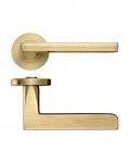 Door Handles Stanza Venice Lever on Round Rose Favo Satin Brass ZPZ070-FSB 22.75