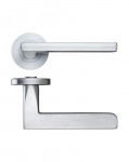 Door Handles Stanza Venice Lever on Round Rose Satin Chrome ZPZ070SC 15.51