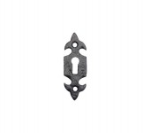 Foxcote Foundries FF03 Fleur De Lys Standard Key Escutcheon Black Antique 2.16