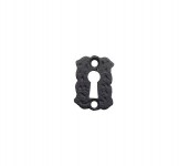 Foxcote Foundries FF02 Floral Standard Key Escutcheon Black Antique 2.16