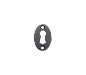 Foxcote Foundries FF07 Oval Standard Key Escutcheon Black Antique 2.16