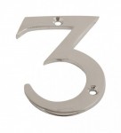 75mm Door Number 3 Polished Chrome 2.58