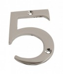 75mm Door Number 5 Polished Chrome 2.58