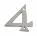 75mm Door Number 4 Satin Chrome 4.32