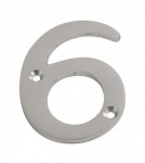 75mm Door Number 6 Satin Chrome 4.32