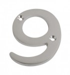 75mm Door Number 9 Satin Chrome 4.32