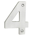 Door Number Steelworx NUM10104SSS 100mm No 4 Satin Stainless Steel 8.16