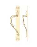 Pull Handle on Art Nouveau Backplate 377mm x 42mm Fulton & Bray FB114L Left Hand Polished Brass 61.85