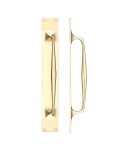 Pull Handle on Backplate Pub Style 425mm x 60mm Fulton & Bray FB112B Polished Brass 71.35