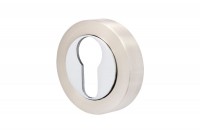 Escutcheon Euro Profile Cylinder Vision Designer Polished Chrome & Satin Nickel 5352 5.51