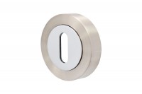 Escutcheon Standard Lever Key Vision Designer Polished Chrome & Satin Nickel 5351 5.25