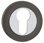 Fortessa Euro Escutcheons Gun Metal Grey & Polished Chrome per Pair 12.01