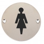 Female Toilet Sign Symbol 76mm Diameter PSS 3.60