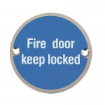 Fire Door Keep Locked Sign 76mm Dia BS5499 PSS 3.60