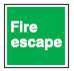 Fire Escape Sign 100 x 100mm BS81 Rigid Self Adhesive BS5499 3.96