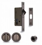 Flush Handle Sliding Door Privacy Lock Set Marcus RD2308-40-MB Matt Bronze Round Rose 72.45