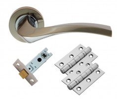 Carlisle Brass Door Handles Sines GK008SNCP/INTB Lever Latch Pack SN/CP 25.34