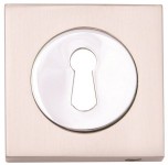 Fortessa Lever Key Escutcheons Square Rose SNP/CP Per Pair 9.10