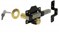 1127 50mm Long Throw Gate Lock Double Locking Black 35.50