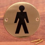 Male Toilet Sign Symbol 76mm Diameter Brass 5.60