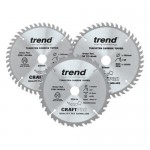 Trend Circular Plunge Saw Blades Craft Pro Triple Pack  CSB/160/3PK/A 160mm x 24T - 48T/PT - 48T 71.20