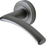 Marcus SC4352-SC Tosca Round Rose Lever Door Handles Satin Chrome 21.75