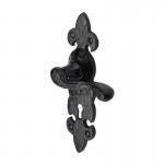 Marcus TC200 Fleur de Lys Lever Lock Door Handles  Antique Black Iron 20.28