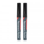 Timco Builders Permanent Markers Mixed Chisel & Fine Tip Black Pack of 2 2.54