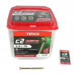 Timco C2 Clamp-Fix Premium Screws TX Drive Tub of 375 5.0mm x 70mm 37.75