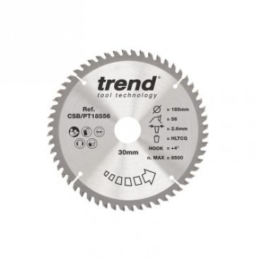 Trend Circular Saw Blade HPL 185mm x 30mm x 56T x 2.6mm CSB/PT18556