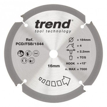 Trend PCD/FSB/1844 PCD Sawblade 184X16X4TX2.2