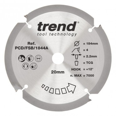 Trend PCD/FSB/1844A PCD Sawblade 184X20X4TX2.2