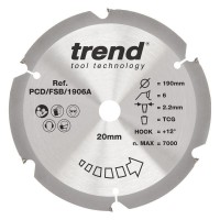 Trend PCD/FSB/1906A PCD Sawblade 190X20X6TX2.2 64.53