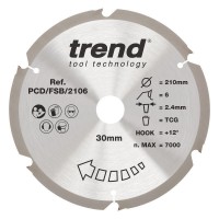 Trend PCD/FSB/2106 PCD Sawblade 210X30X6TX2.4 70.16